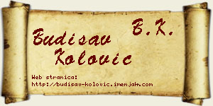 Budisav Kolović vizit kartica